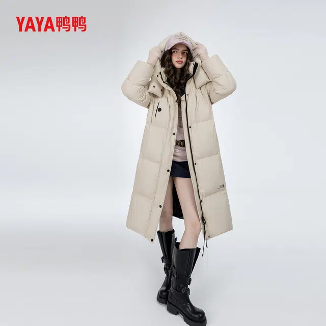 鸭鸭 长款保暖极寒加厚羽绒服 男女同款