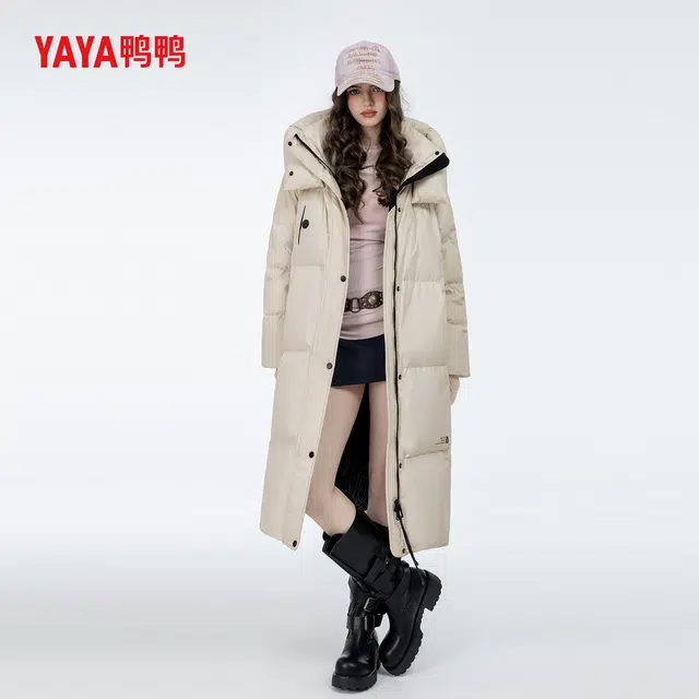 鸭鸭 长款保暖极寒加厚羽绒服 男女同款