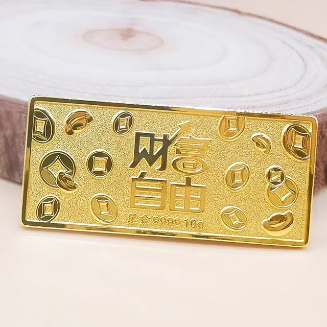 六桂福珠宝 财富自由金条金钞 财源广进收藏储蓄理财聚财进宝摆件储值保值金 足金 按克计价 黄金金币 男女同款情侣款
