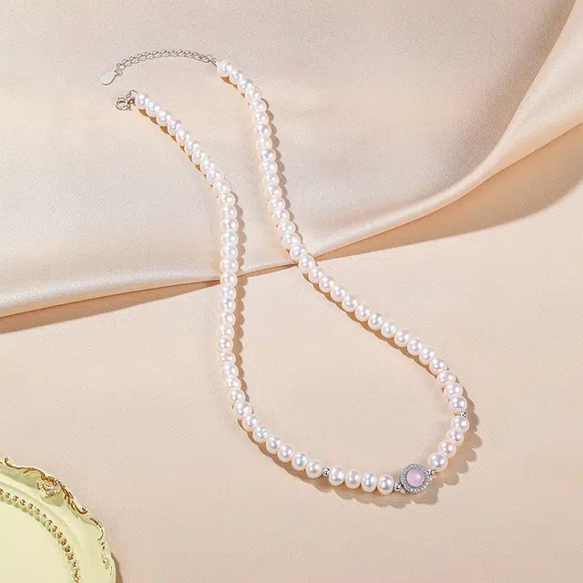 六桂福珠宝 闪耀经典国风优雅气质高级感锁骨链 珍珠 项链 男女同款情侣款