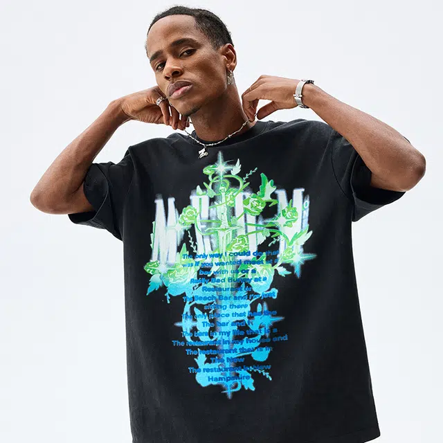 MEDM Rose and Sword Print T-Shirt