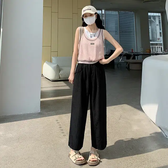 欧阳喜 韩版潮流简约气球裤棉质款式显瘦哈伦休闲裤 女款