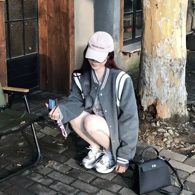 悍戈 美式复古时尚潮流拼接纽扣撞色毛呢开衫与棒球服外套夹克 男女同款
