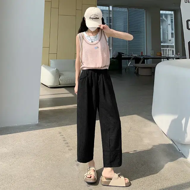 欧阳喜 韩版潮流简约气球裤棉质款式显瘦哈伦休闲裤 女款