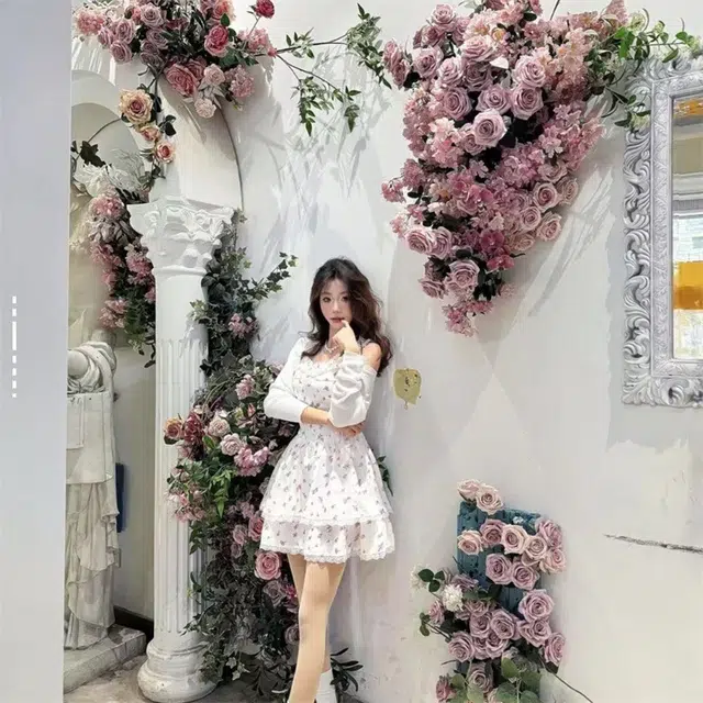 欧阳喜 纯欲风收腰显瘦吊带连衣裙 女款 白色