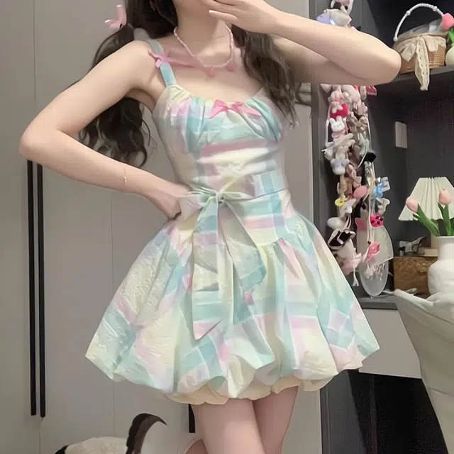 欧阳喜 森系海边可爱甜美时尚简约吊带连衣裙 女款