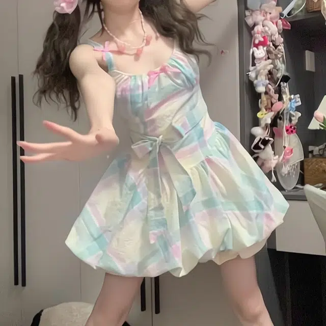 欧阳喜 森系海边可爱甜美时尚简约吊带连衣裙 女款