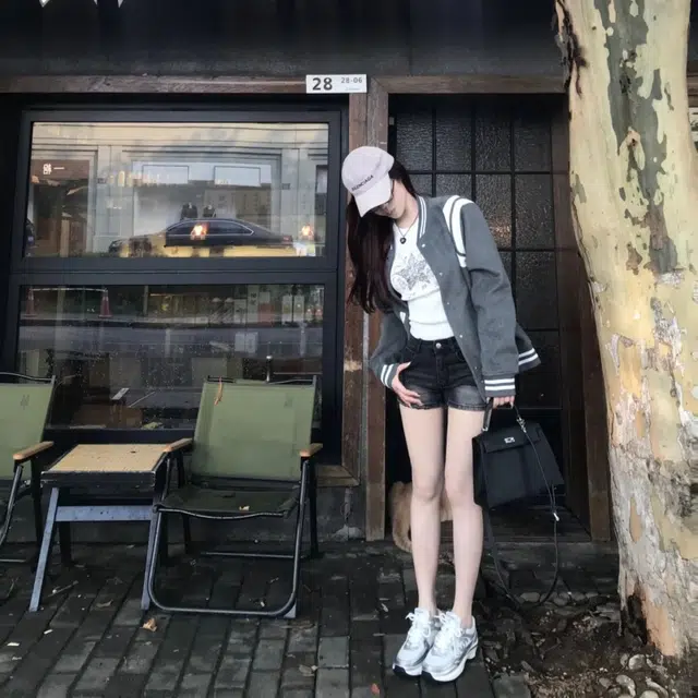 悍戈 美式复古时尚潮流拼接纽扣撞色毛呢开衫与棒球服外套夹克 男女同款