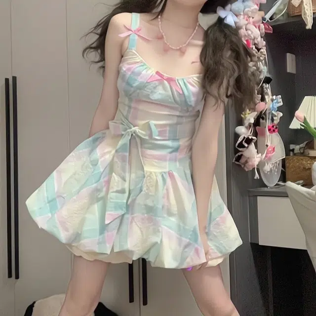 欧阳喜 森系海边可爱甜美时尚简约吊带连衣裙 女款