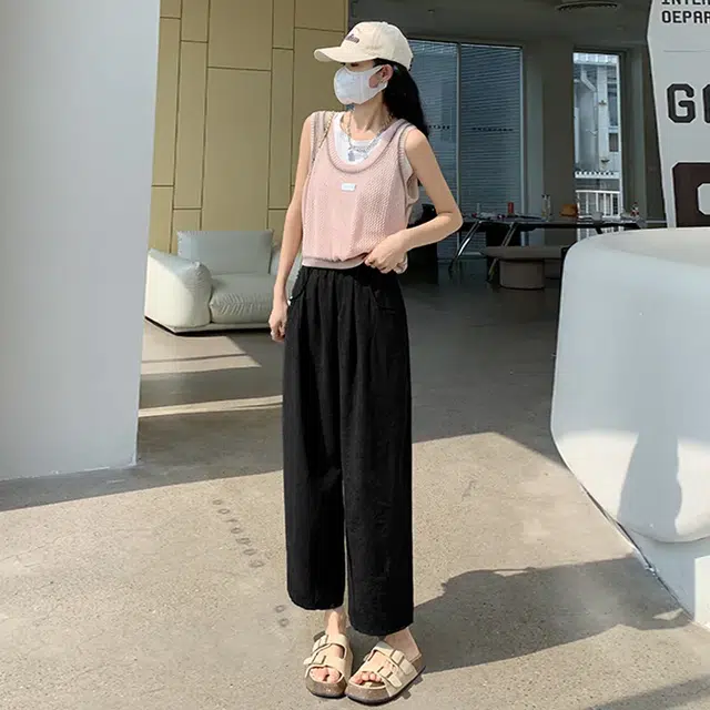 欧阳喜 韩版潮流简约气球裤棉质款式显瘦哈伦休闲裤 女款