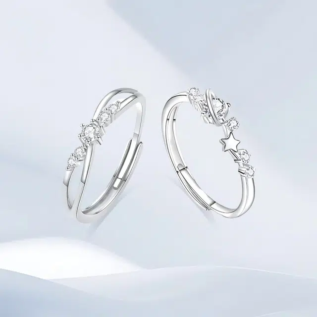 希遇 满糖甜心对戒 轻奢镶锆甜美小众高级感设计 日常通勤礼盒装 开口可调节 锆石 戒指 男女同款情侣款