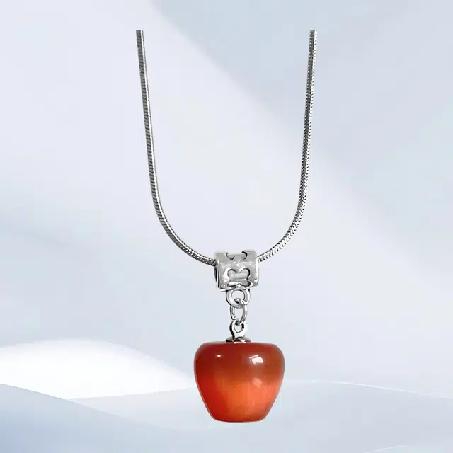 希遇 红苹果夏日甜美时尚设计感显白锁骨链 合金 项链 男女同款情侣款