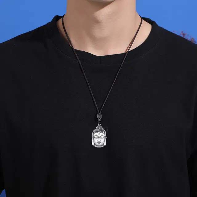 希遇 复古观音佛头 吉祥心经新中式金刚杵护身挂件 足银 项链 男女同款情侣款