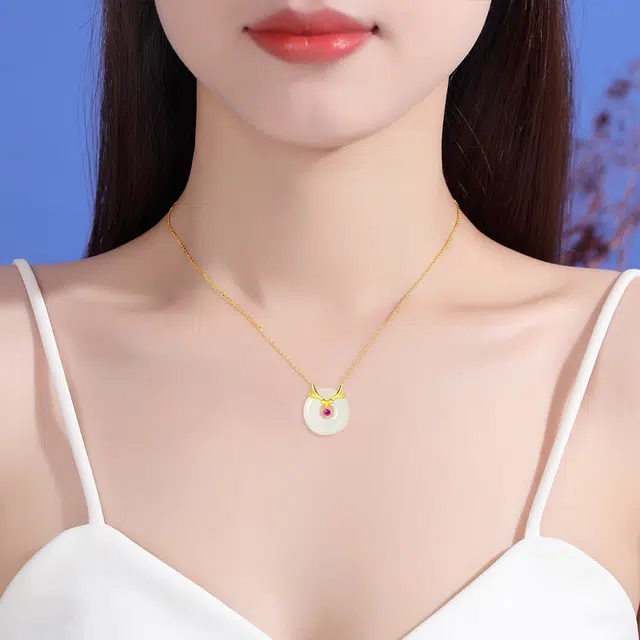 希遇 一路有你同款 高级感饰品 和田玉 和田玉项链 女款 碧玉