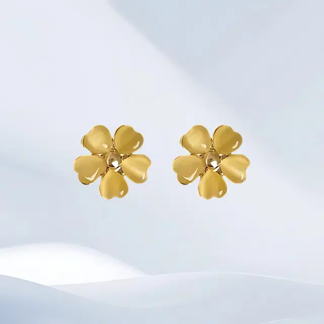 希遇 光谱叠瓣 小清新时尚潮流 轻奢气质 甜美小众设计 日常通勤百搭#好运 合金 耳环 女款