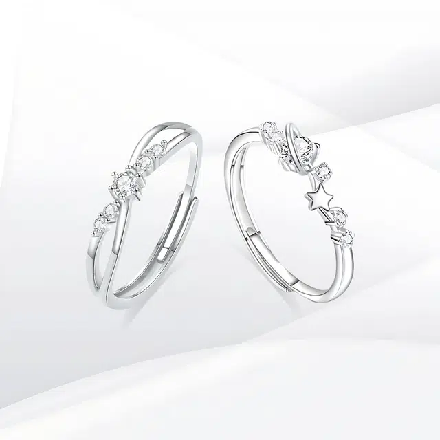 希遇 满糖甜心对戒 轻奢镶锆甜美小众高级感设计 日常通勤礼盒装 开口可调节 锆石 戒指 男女同款情侣款