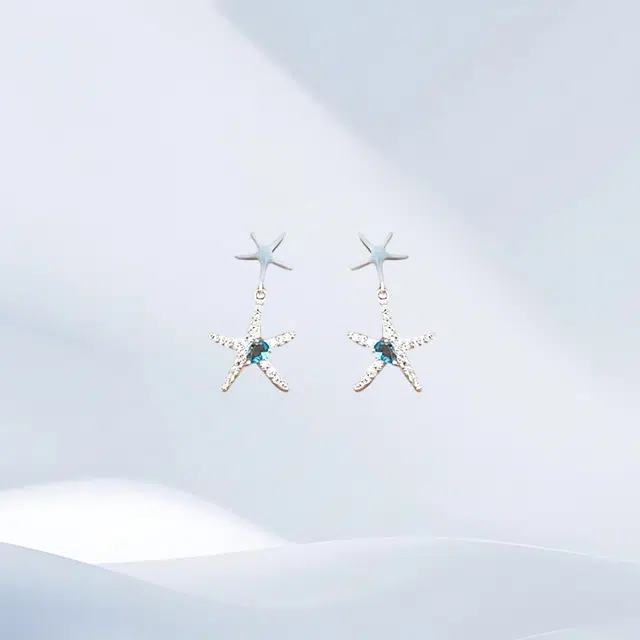 希遇 海洋之星国潮精致百搭 高级时尚 小众设计 好运 温柔大方优雅 合金 耳环 女款