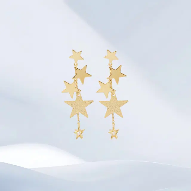 希遇 星河坠影耳 国潮 轻奢气质高级感甜美小众法式优雅设计感 日常经典百搭首饰#好运 合金 耳环 女款