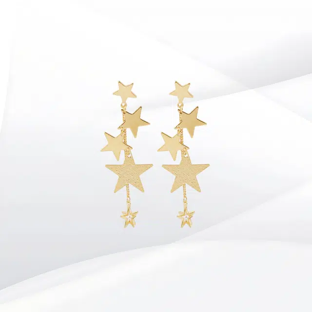 希遇 星河坠影耳 国潮 轻奢气质高级感甜美小众法式优雅设计感 日常经典百搭首饰#好运 合金 耳环 女款