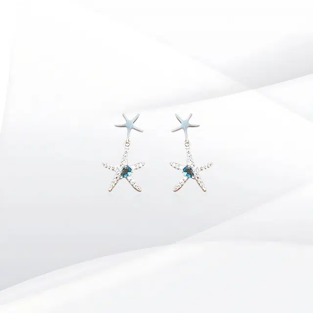 希遇 海洋之星国潮精致百搭 高级时尚 小众设计 好运 温柔大方优雅 合金 耳环 女款