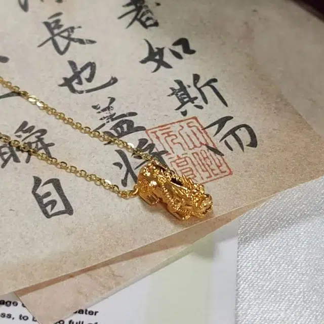 吉盟 貔貅 复古新中式国潮风福气满满财运亨通招财纳福吞金兽 气质显白高级感锁骨链#好运 合金 项链 男女同款情侣款