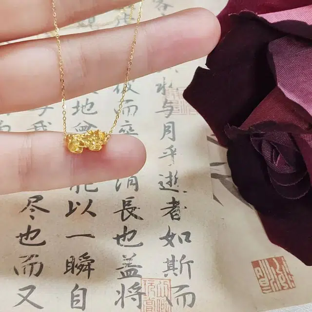 吉盟 貔貅 复古新中式国潮风福气满满财运亨通招财纳福吞金兽 气质显白高级感锁骨链#好运 合金 项链 男女同款情侣款