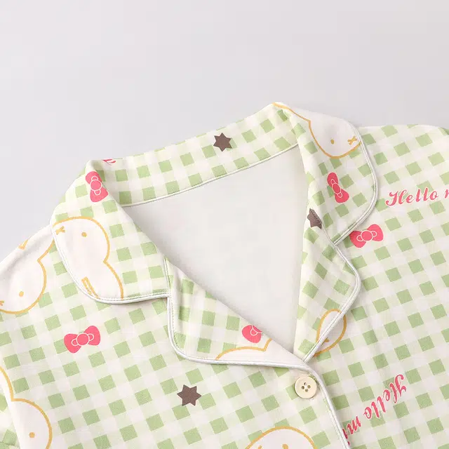 宫蝶 米菲长袖纯棉甜美风卡通家居服宽松休闲可外穿开衫睡衣套装 女款