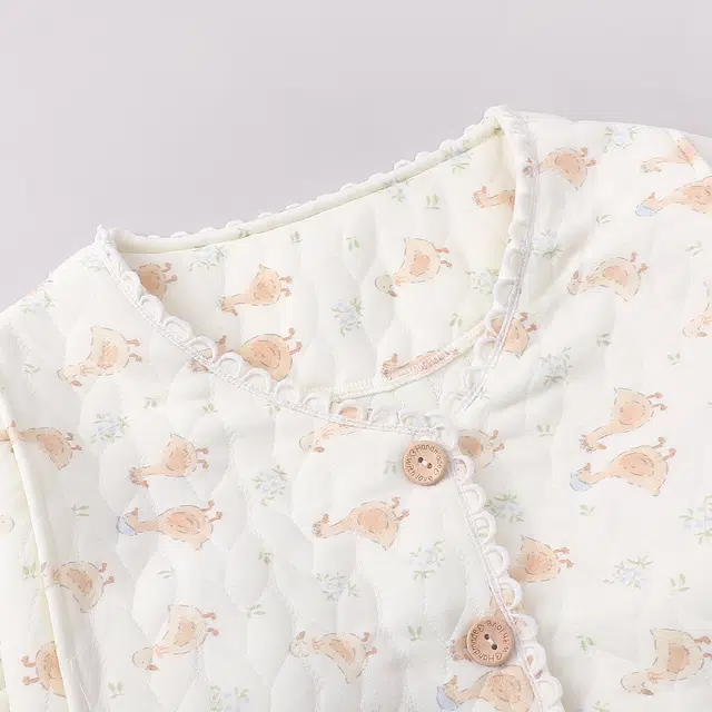 宫蝶 月子服夹层棉保暖长袖带胸垫产后产妇哺乳家居服可调节腰围睡衣套装 女款