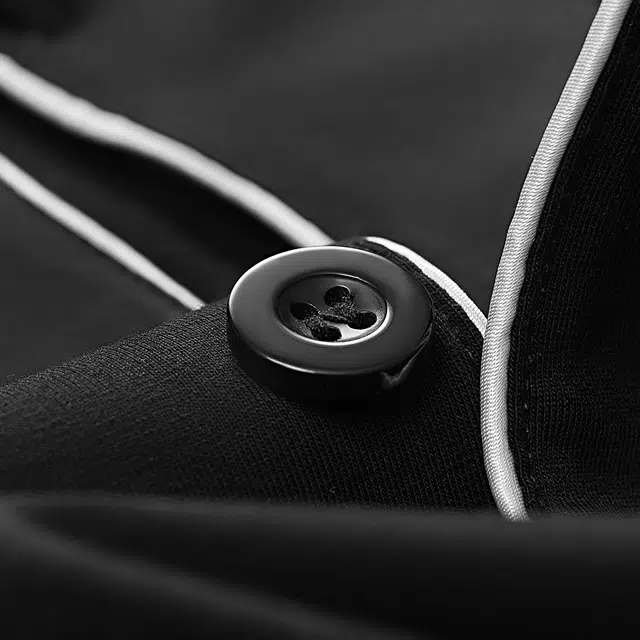 宫蝶 可外穿家居服简约休闲长袖上衣亲肤透气长裤睡衣套装 男款 黑色