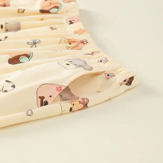 宫蝶 卡通纯棉长袖家居服开衫休闲可外穿宽松睡衣套装 女款