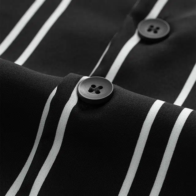 宫蝶 冰丝短袖家居服休闲复古风可外穿大码条纹开衫薄款睡衣套装 男款