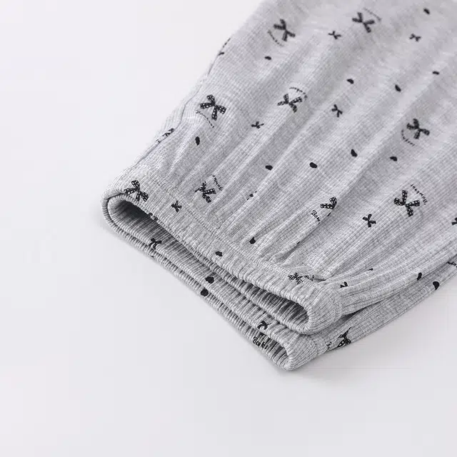 宫蝶 休闲甜美风家居服三件套小清新可外穿睡衣套装 女款