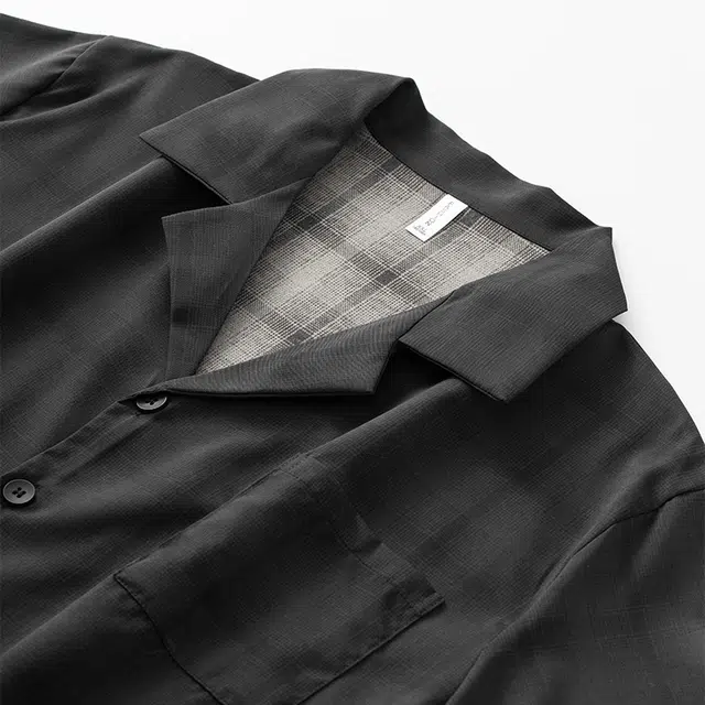 宫蝶 短袖冰丝薄款复古风家居服三件套可外穿休闲大码开衫睡衣套装 男款