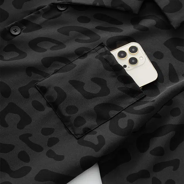 宫蝶 短袖冰丝薄款复古风家居服可外穿休闲大码开衫睡衣套装 男款