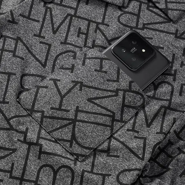 宫蝶 爽肤棉长袖开衫字母满印家居服大码可外穿睡衣套装 男款