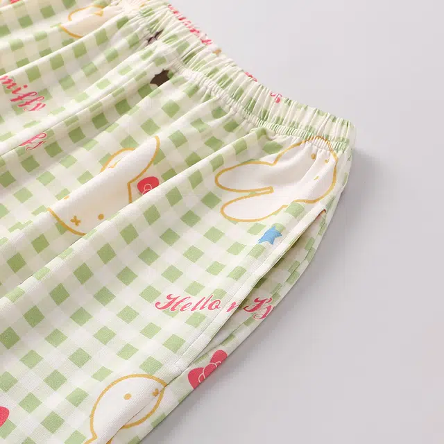 宫蝶 米菲长袖纯棉甜美风卡通家居服宽松休闲可外穿开衫睡衣套装 女款