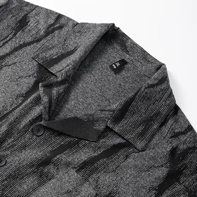 宫蝶 爽肤棉长袖满印家居服宽松复古开衫可外穿大码睡衣套装 男款