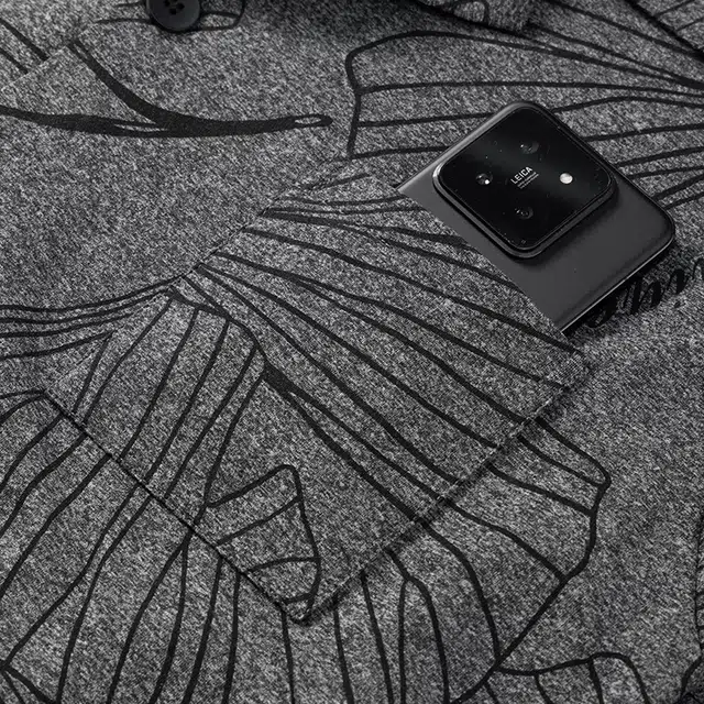 宫蝶 爽肤棉长袖满印开衫宽松复古家居服可外穿睡衣套装 男款