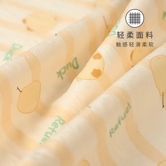 宫蝶 短袖柔软云朵棉卡通家居服休闲卡通满印可外穿开衫睡衣套装 女款 杏色