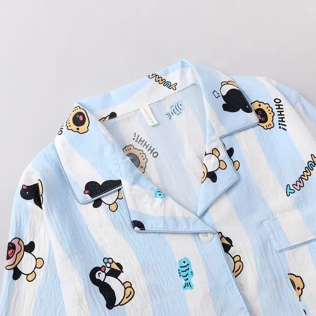 宫蝶 卡通长袖云朵棉家居服宽松休闲可外穿开衫甜美风睡衣套装 女款