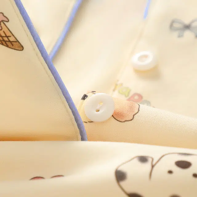 宫蝶 卡通纯棉长袖家居服开衫休闲可外穿宽松睡衣套装 女款