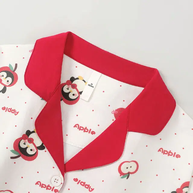 宫蝶 纯棉卡通长袖满印家居服开衫休闲宽松可外穿睡衣套装 女款