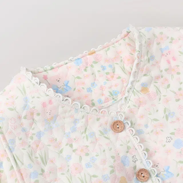 宫蝶 月子服夹层棉产后哺乳长袖家居服带胸垫产妇可调节腰围保暖睡衣套装 女款