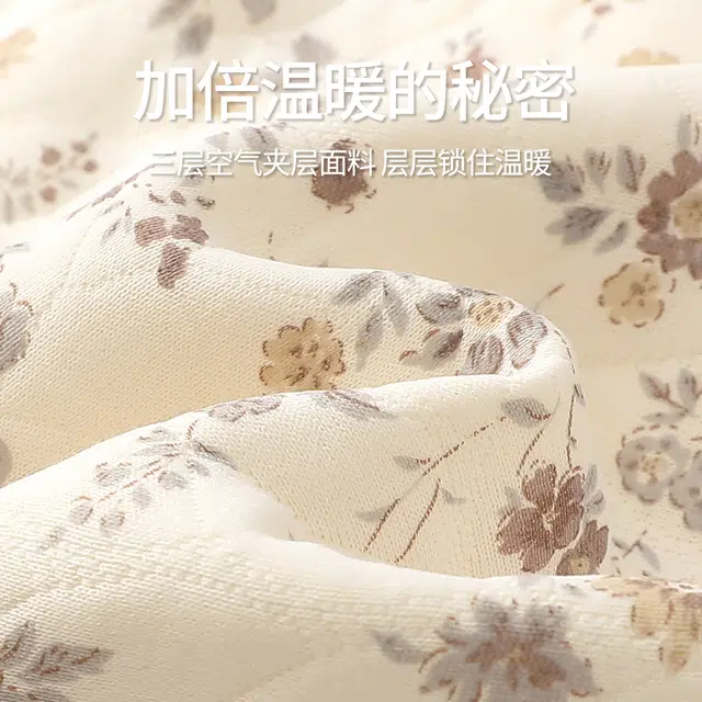 宫蝶 月子服保暖产后哺乳家居服夹层棉长袖带胸垫可调节腰围产妇睡衣套装 女款