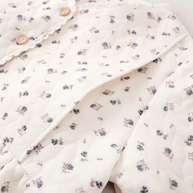 宫蝶 月子服产后哺乳家居服长袖夹层棉带胸垫产妇可调节腰围保暖睡衣套装 女款