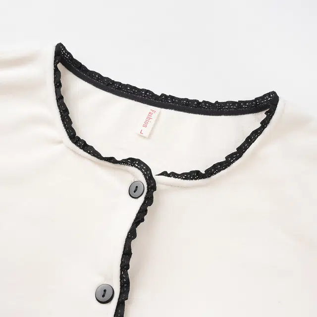 宫蝶 简约保暖长袖家居服厚款可外穿休闲慵懒感开衫睡衣套装 女款