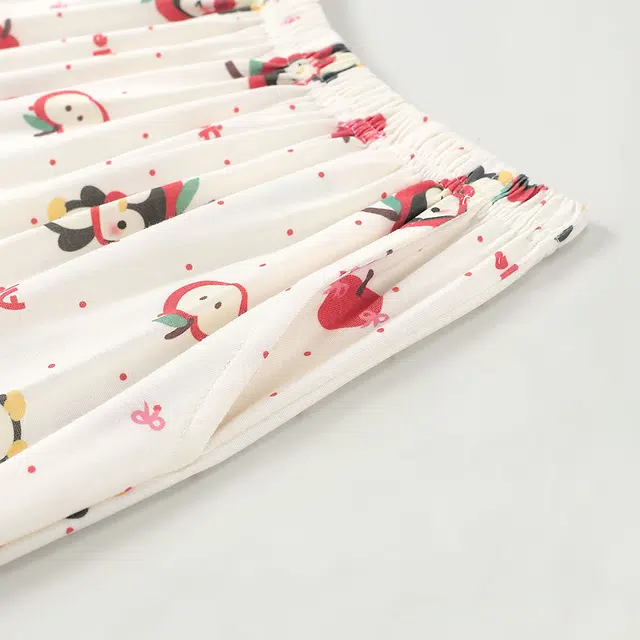 宫蝶 纯棉卡通长袖满印家居服开衫休闲宽松可外穿睡衣套装 女款