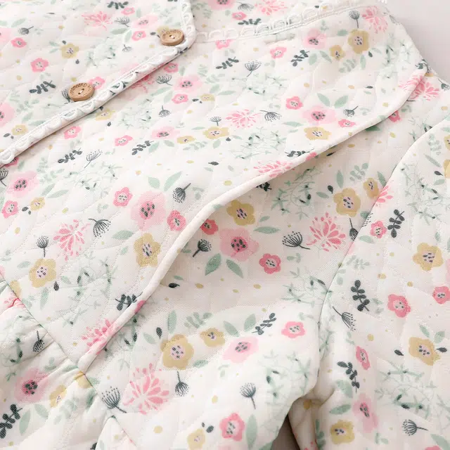 宫蝶 月子服长袖夹层棉产后哺乳家居服带胸垫产妇可调节腰围保暖睡衣套装 女款