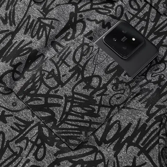 宫蝶 爽肤棉长袖满印家居服宽松复古开衫大码可外穿睡衣套装 男款