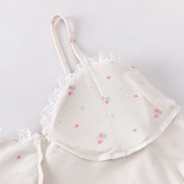 宫蝶 休闲甜美风家居服三件套小清新可外穿睡衣套装 女款 奶杏色